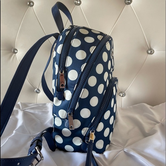 SOLD~ Kate Spade Navy Polka-Dot Waterproof Backpack - Picture 2 of 3